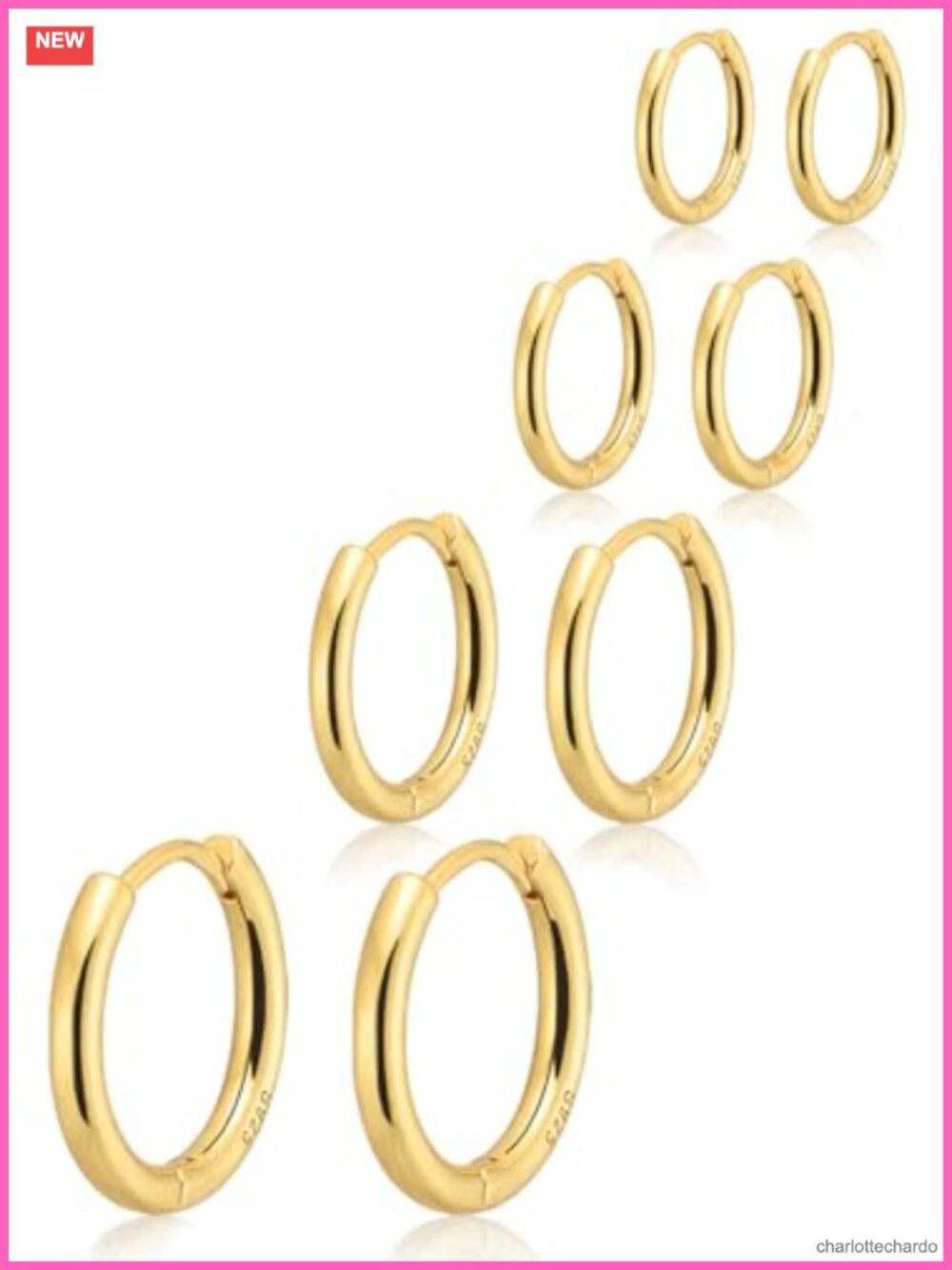 14K Gold Plated Small Hoop Earrings Set Hypoallergenic for Women Men